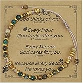 Nextpal Cross Bracelet for Women, Christian Inspirational Jewelry with Natural Stone Beads and Cross Charm, Inspirational Religious Prayer Bracelet for Mom Sister Daughter Accessories