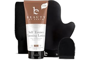 BEAUTY BY EARTH Self Tanner with Tanning Mitt - USA Made Sunless Self Tanning Lotion with Organic Ingredients