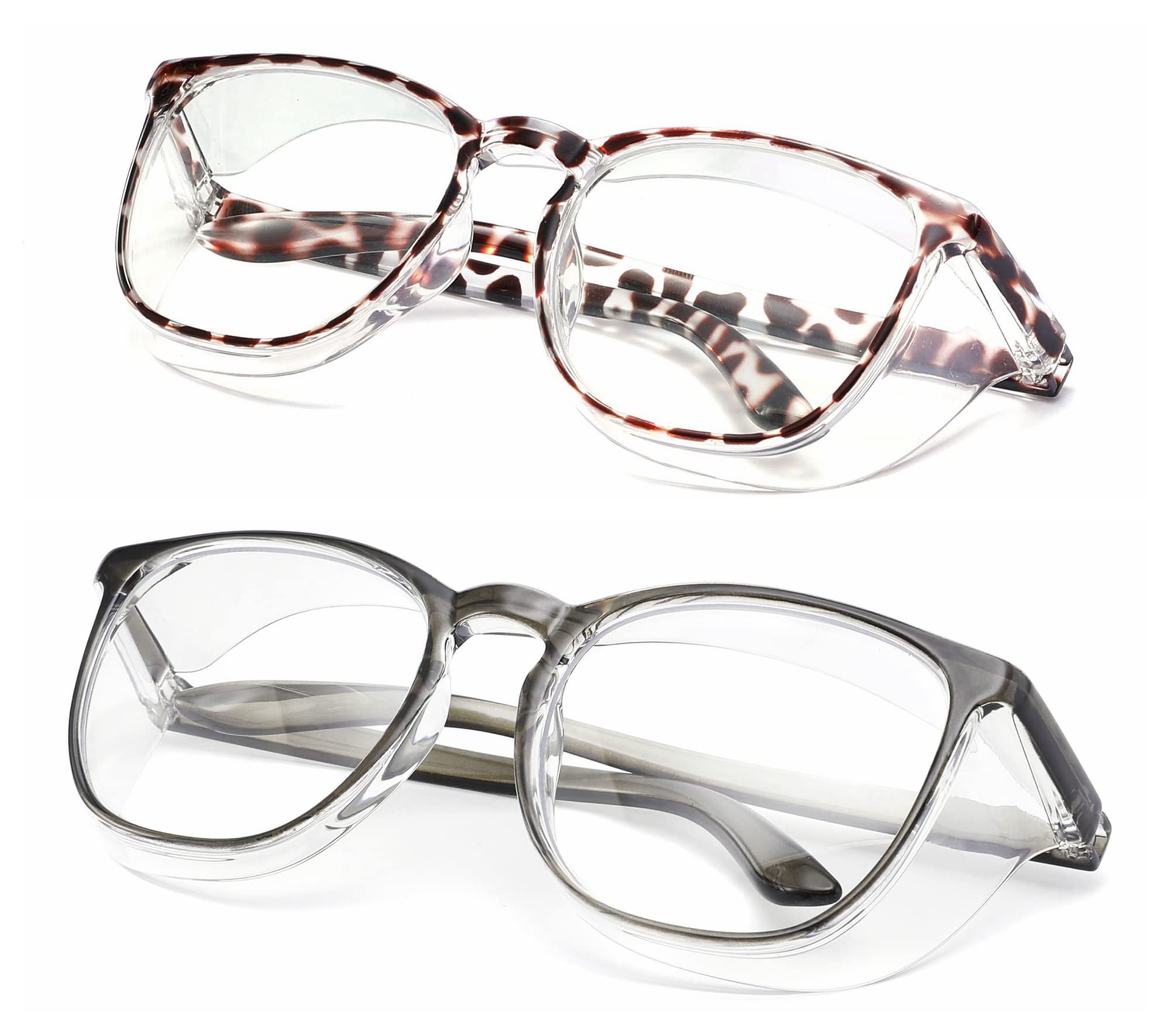 Photo 1 of ***ONLY ONE***
Alsenor Safety Glasses Anti Fog Goggles Protective Eyewear Blue Light Blocking Anti Dust UV Protection Glasses For Men Women (2 Pack(new-leopard+new-grey))