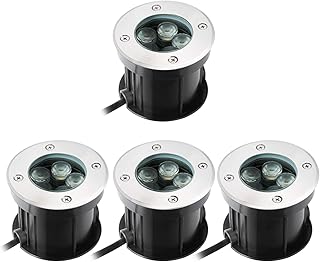 5W LED Bodeneinbaustrahler Warmweiß Aussen Einbaustrahler,Bodenleuchte AC 230V IP67 für Aussen Wegbeleuchtung Garten Terrasse Treppe -60° Abstrahlwinkel (4 pack)