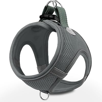 Joytale Step in Dog Harness Soft Mesh Reflective Easy Walk L Gray