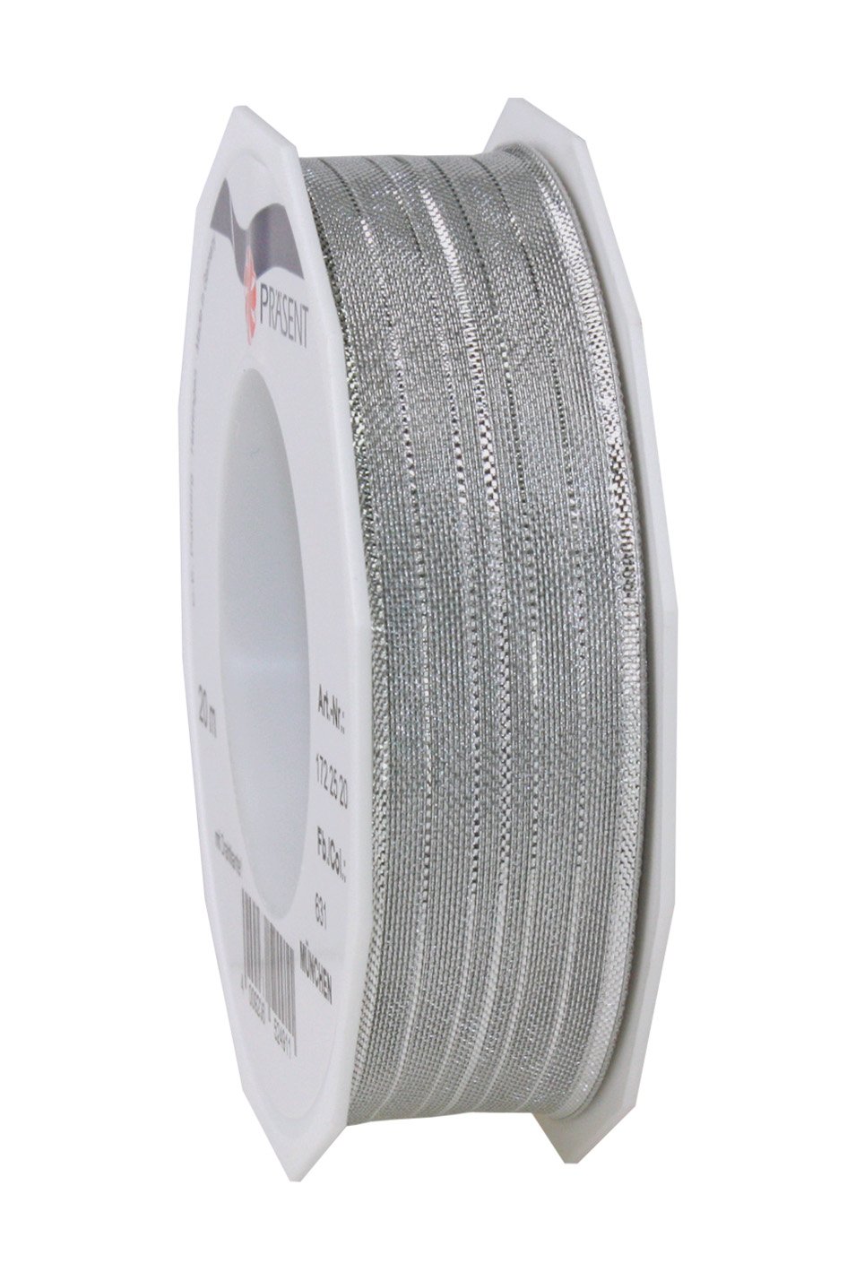 Präsent - München Organza Ribbon Silver 20-m-Roll 25 mm width — image 1