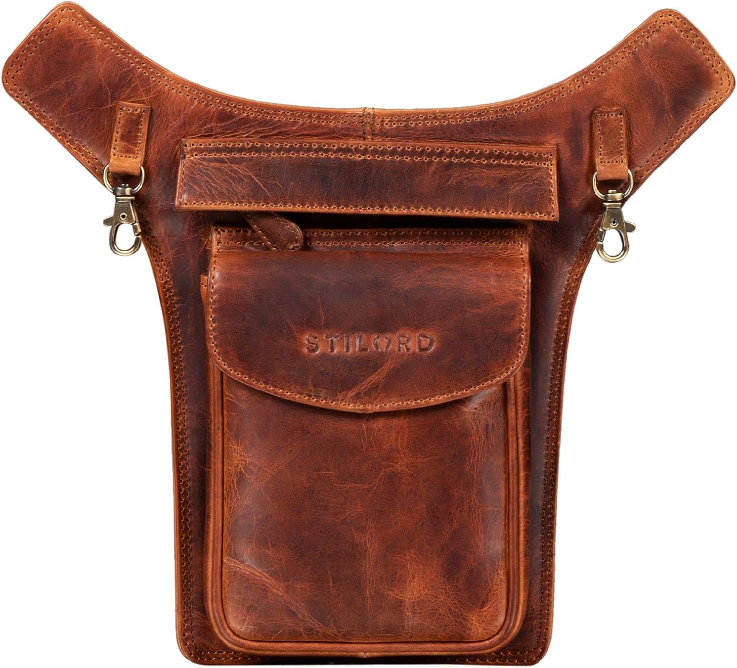 STILORD "Frankie" Leather Bum Bag Vintage Waist Belt for Men and Women Genuine Leather Crossbody Hip Fanny Pack Ideal for Travel Festival Colour:Kara - Image 5
