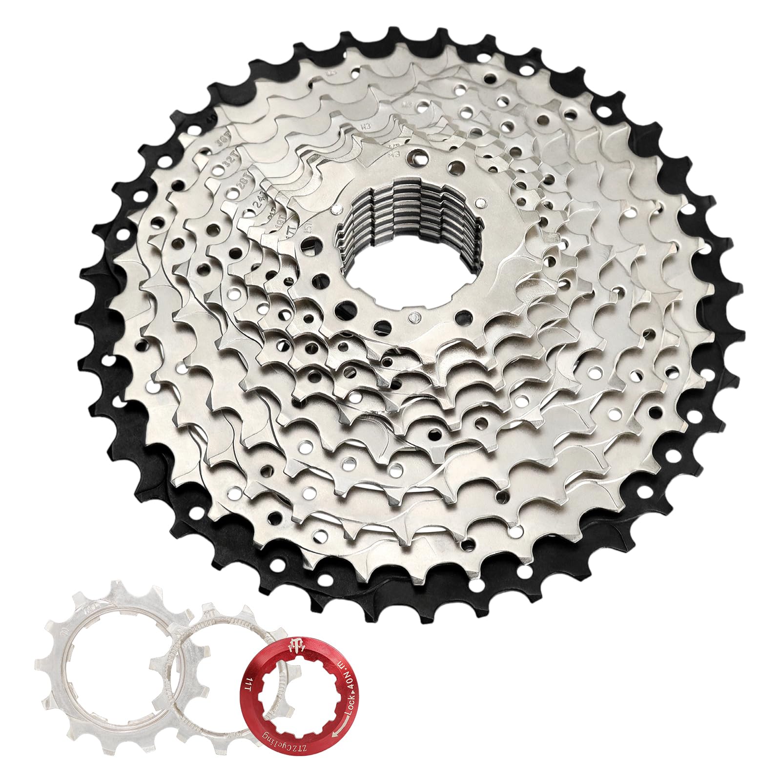 splumzer 8/9/10/11Speed Cassette MTB Cassette 11-28T/32T/36T/40T/42T/46T/50T Fit for Mountain Bike, Road Bicycle, MTB, BMX (8-Speed-11-42T)