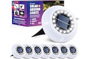 Flumy Solar Ground Lights, Solar Lights Outdoor Waterproof, Solar Garden Lights for Outside Patio Pathway Yard Lawn Driveway Pathway Walkway, Outdoor Christmas Decorations(Cool White) (8 Pack)