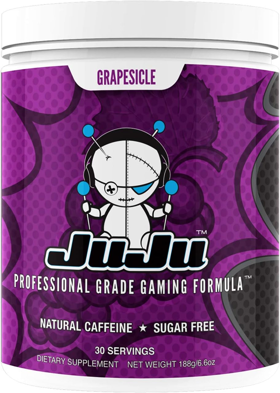 Grapesicle - Juju Professional Grade Gaming Energy Drink Mix with Natural Caffeine, Increase Focus, Energy, Reaction Time, Eye Health, Sugar-Free, Keto: Health & Personal Care