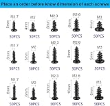 FandWay 750Pcs Small Self Tapping Screws Set M1.7 M2 M2.3 M2.6 M3 Black view 3