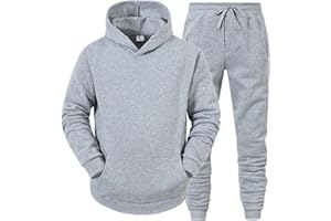 Sweatpants with Hoodie for Men 2 Piece Set Casual Long Sleeve Solid Color Sport Workout Jogging Fashion Outfits Suit