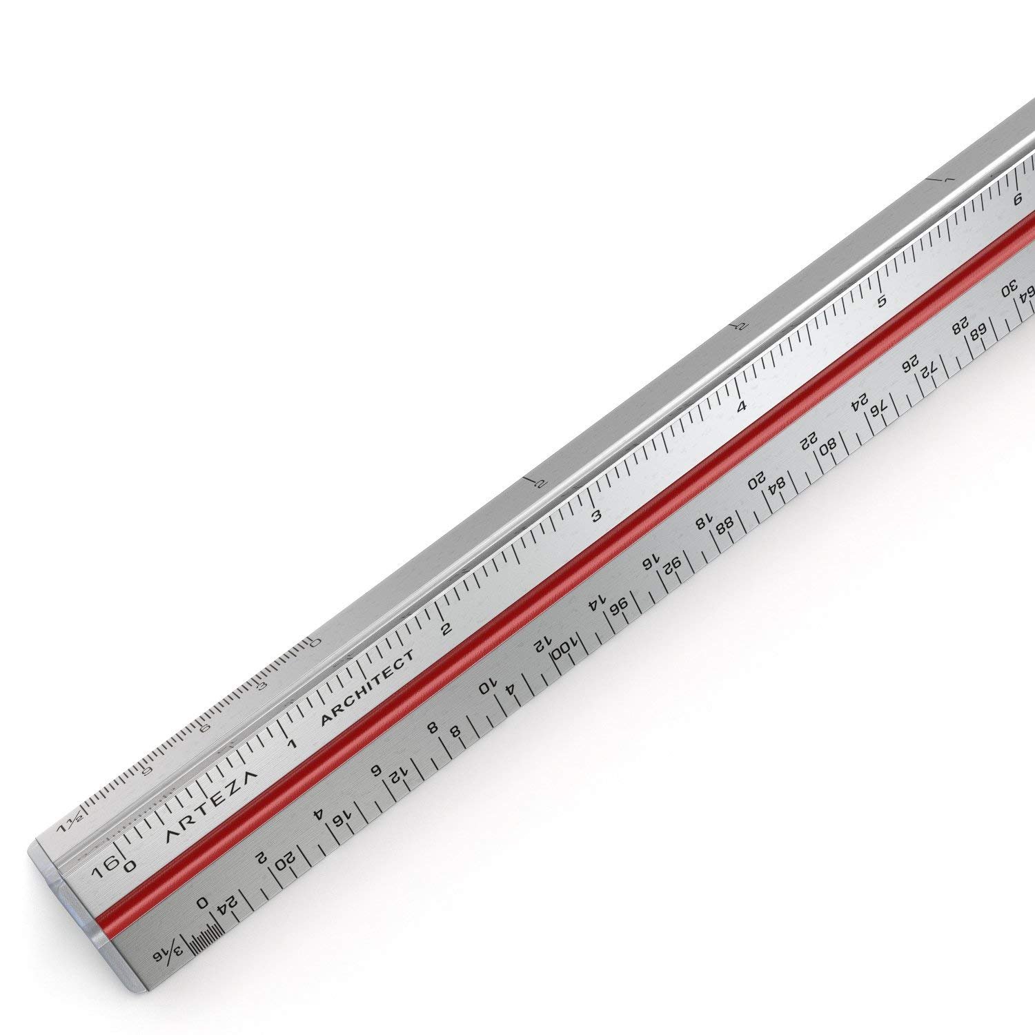 Arteza 12" Triangular Architect Scale Aluminum ColorCoded Grooves