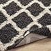 Sweet Home Stores Cozy Shag Collection Charcoal Grey and Cream Moroccan Trellis Design Shag Rug (7'10