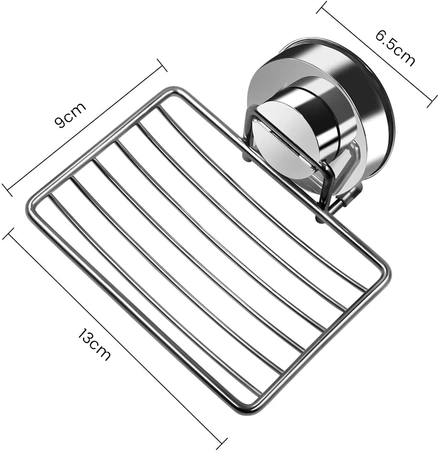 Ulable Adhesive Vacuum Suction Cup Soap Dish, Durable 304 Stainless Steel Sponge Holder for Bathroom and Kitchen Pack of 2 - Image 4