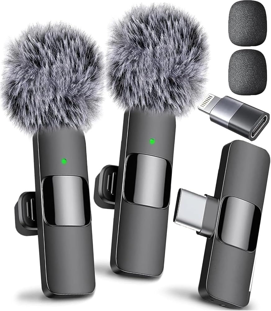 Mini Mic Pro (Latest Model – #1 Microphone for iPhone & Android, Wireless Mini Microphone, Clear Voice, Noise Cancelling, Lav