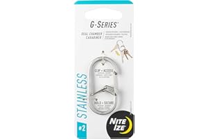 Nite Ize GS2-11-R6 G-Series Dual Chamber Carabiner, Stainless Steel