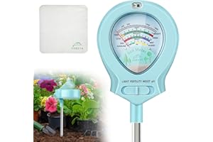 CUBETA Upgraded Soil Moisture Meter for Plants, Soil pH Meter, 4-in-1 Soil Tester for Light/Moisture/pH/Fertility, Plant Water Meter for Garden, Lawn, Greenhouse, Indoor & Outdoor