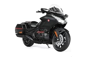 Risopen 1:12 Motorcycle Model Toy for Honda Glodwing Metal Die-cast with Plastic Motorcycle Model for Welly No Assembly Required Mini Finished Moto Gift for Adult（Black）