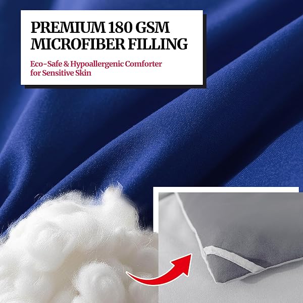 SUVAMJAM DUVET INSERT DOWN ALTERNATIVE BEDDING COMFORTER KING SIZE – ALL-SEASON BEDDING – LIGHTWEIGHT & MACHINE WASHABLE (DARK BLUE, KING (U.S. STANDARD))