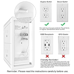 5 Outlet Extender Multi Plug Wall Outlets with 4