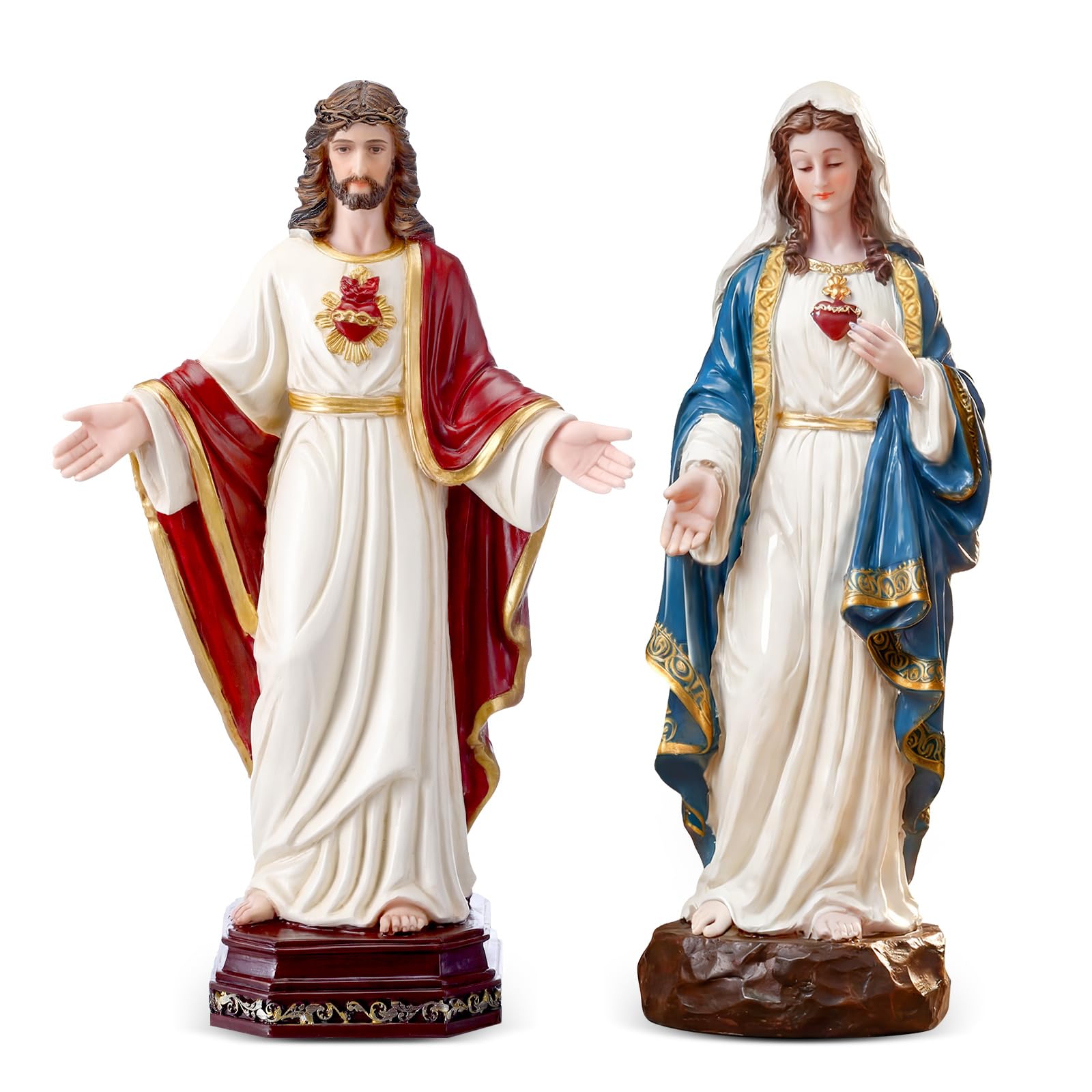 Photo 1 of ** jesus only**
Bucherry 2 Pcs Classic Catholic Statue Set, 10'' Immaculate Heart of Mary and Sacred Heart of Jesus Statue, Hand Painted Religious Figurines for Altar, Devout Home Decor, Inspirational Catholic Gifts