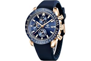 BY BENYAR BENYAR - Stylish Wrist Watch for Men Silicone Strap Watches Quartz Movement, Waterproof and Scratch Resistant, Analog Chronograph Business Watch Mens Gift
