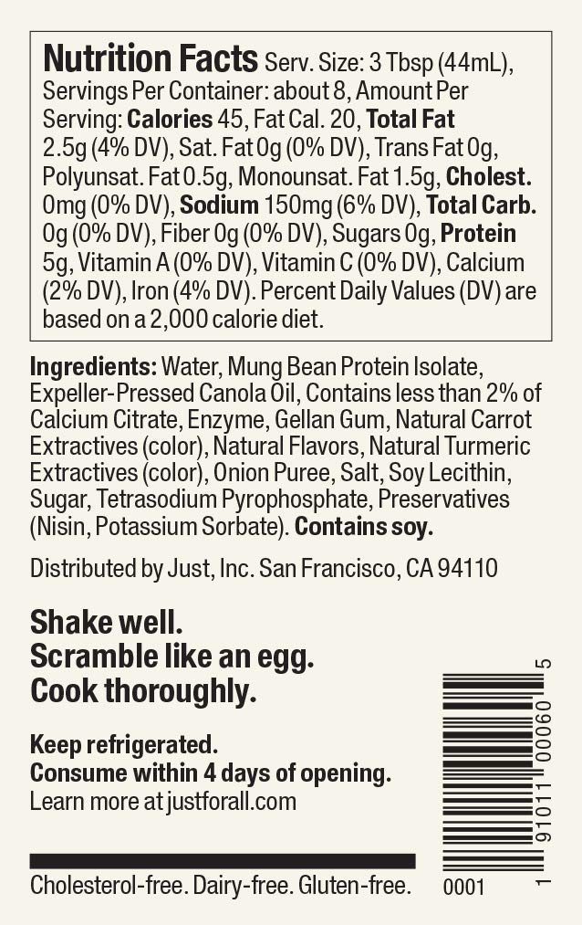 JUST Egg, CholesterolFree, PlantBased Scramble, 12 oz (2 Pack) Buy