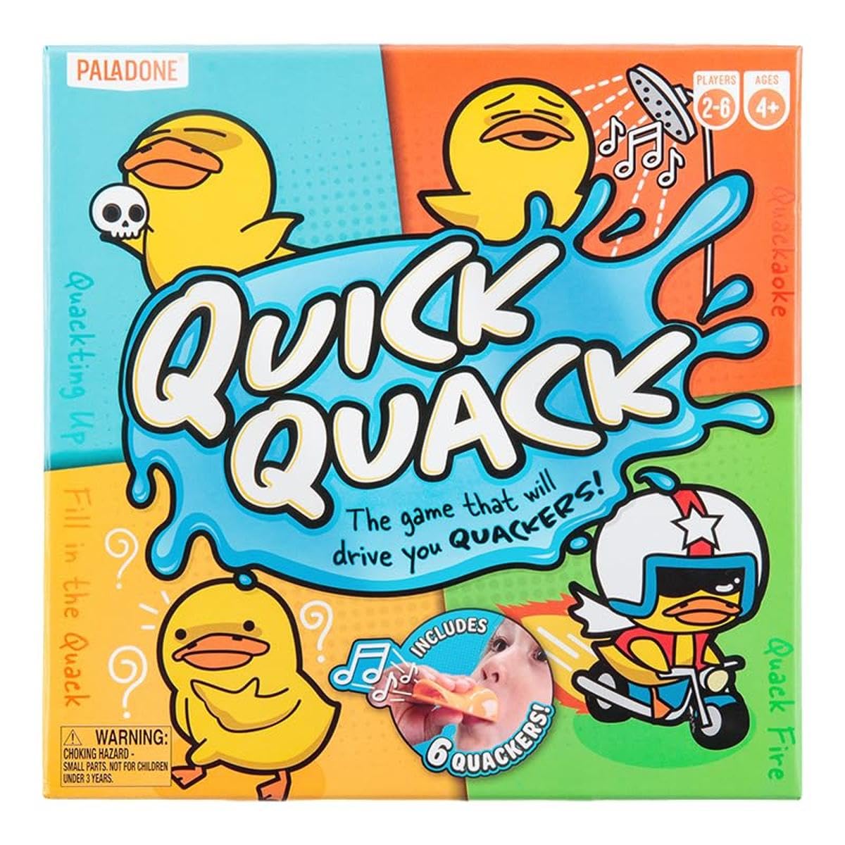 Quick Quack - A Funny Duck Themed Board Game for 2-6 Players - Involves Trivia, Karaoke, Acting, and Fun Challenges, Ideal for Game Night and Family Entertainment | Paladone