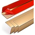 Jiekayi 4PCS 45" Aluminum Metal Corner Protectors, Self Adhesive Corner Guards, Metal Wall Edge Protector Strip, Furniture Corner Protectors, Wall Cabinet Baseboard Decoration 45" x 2" (Copper Gold)