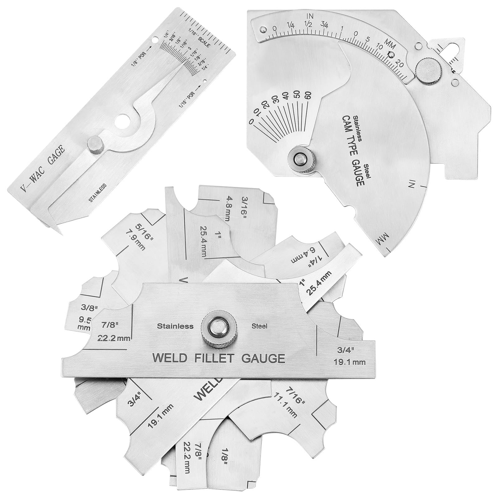 Hicarer Set of 3 Gauge Kit Included 7 Piece Fillet