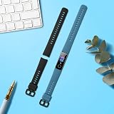 kwmobile 2x Silicone Watch Straps for HONOR Band 5 Band 4 Black Blue Grey view 2