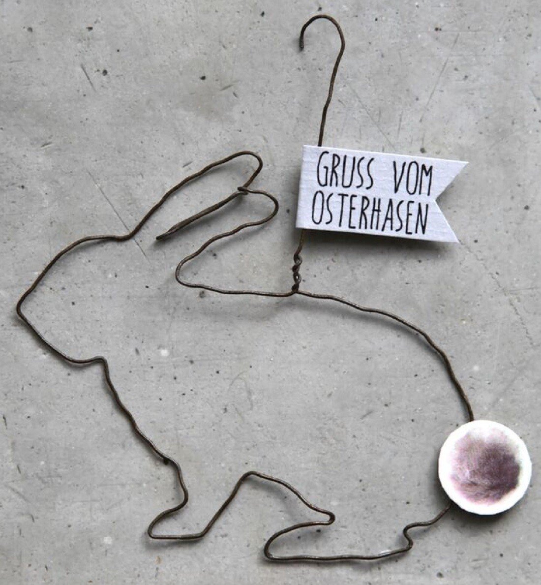 Spring Wire Ornament Easter Bunny Greeting