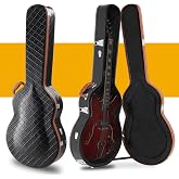 Ktaxon Electric Guitar Case, 42-Inch Hard Case W/Lock Latch Diamond Black | Wooden Hard Shell Fit for 335-Style Semi-Hollow &amp; Hollowbody Guitars, Included Soft Padding, Protective Carrying Case