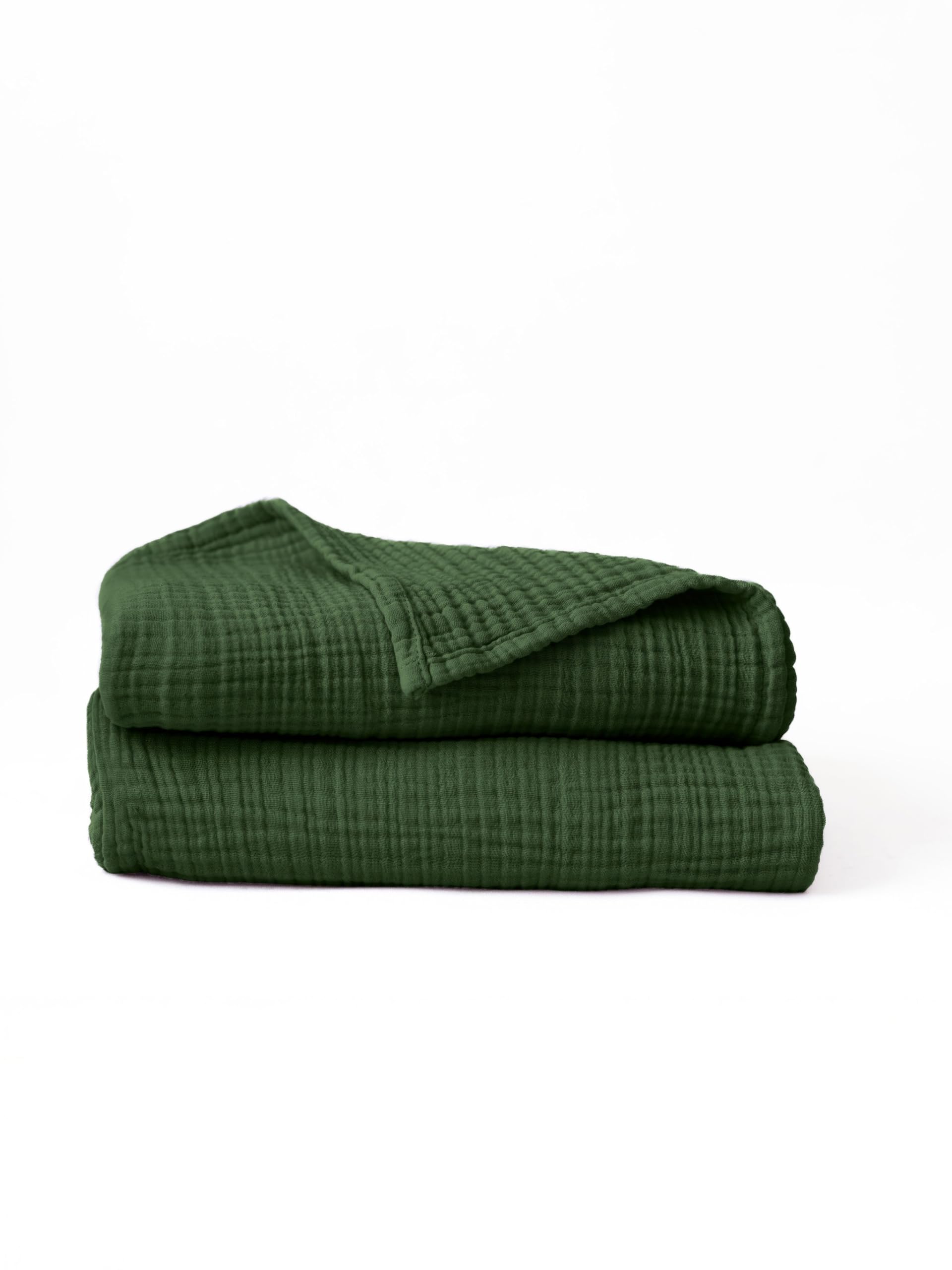 Photo 1 of Viva Maison Muslin Bath Towels Pack of 2-32"x67" Inch Large Size, 100% Turkish Cotton, Thin, Soft, Quick-Dry, Lint-Free, Muslin Bathroom Towels (Green, Pack of 2 Bath Towels)
