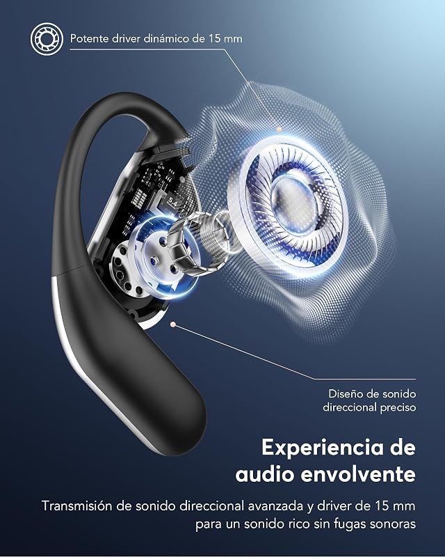 AI Auriculares Traductor en Tiempo Real con Pantalla LCD, Traductor Instantáneo de Voz en 198 Idiomas, Diseño Abierto, Bluetooth 6.1, 60H de batería, Ideales para Viajes, reuniones y Aprendizaje,Negro — foto 2 de 8