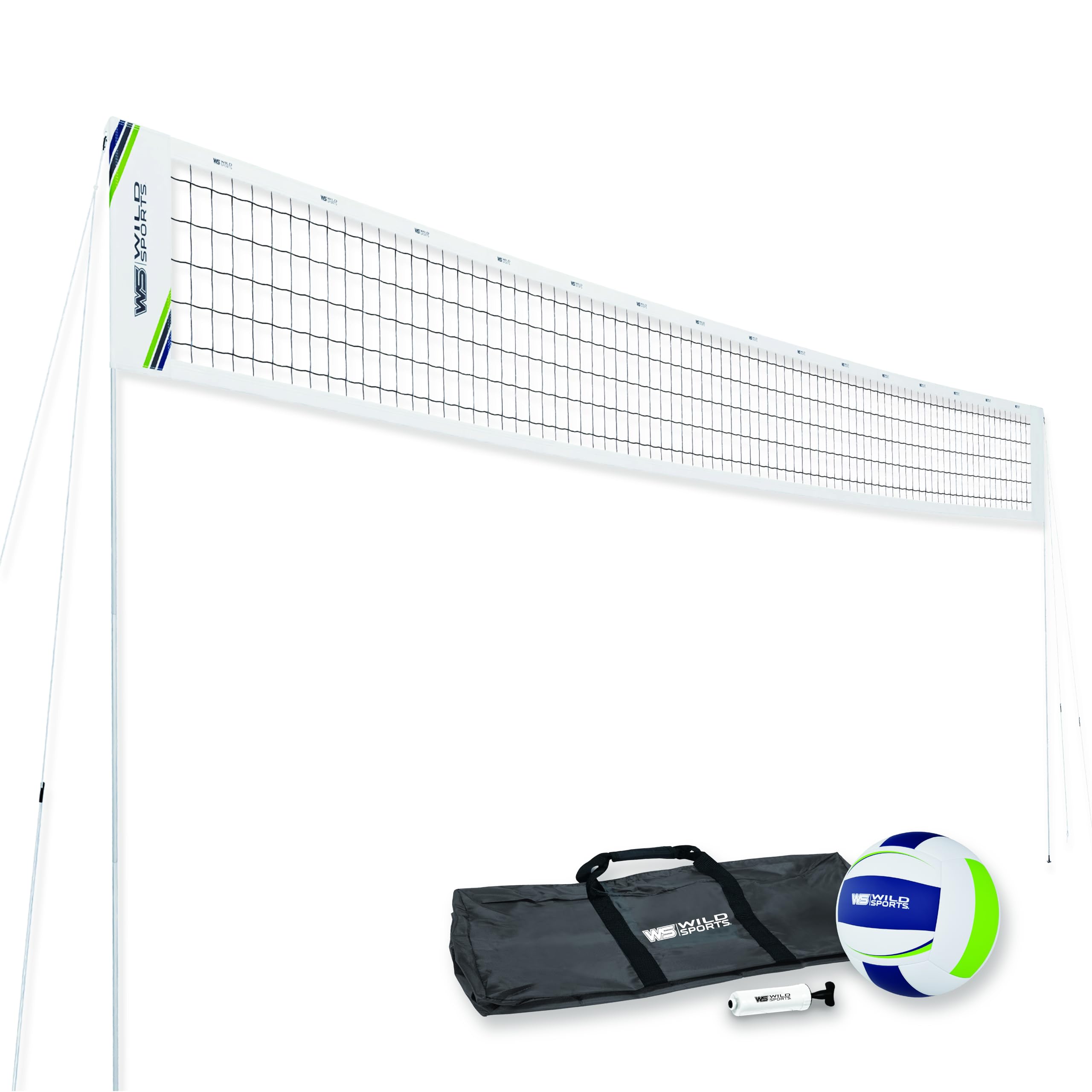 Photo 1 of (sold for parts only)(incomplete) Wild Sports Easy Setup Volleyball-Cane Pole - Complete and Durable Volleyball Set with 30 Ft Net, Volleyball, and Pump