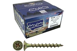 JAKE SALES Drywall Screws: Yellow ZINC #6 x 1-1/4" COARSE Thread Drywall, Gypsum Board, Sheetrock, Plasterboard Screws. Use for Low Cost, All Purpose Wood Screws (29 POUNDS - 7,500 Approx. Screw Count)