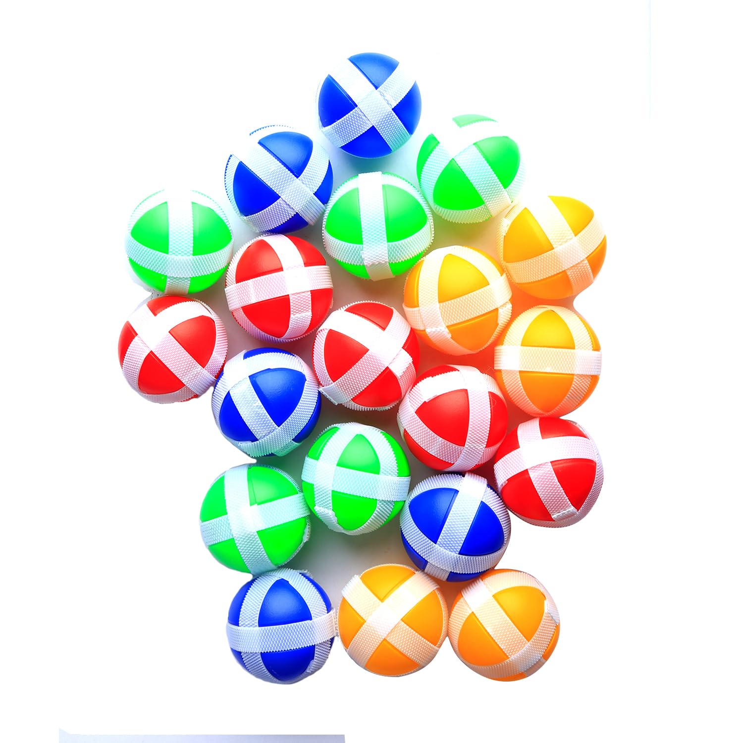 Tabanzhe 20 Pieces Velcro Balls - Game Accessories Interactive Toys Sturdy and Safe Target Game Sticky Balls Suitable for Adults Indoor Outdoor Games (4 Colors)