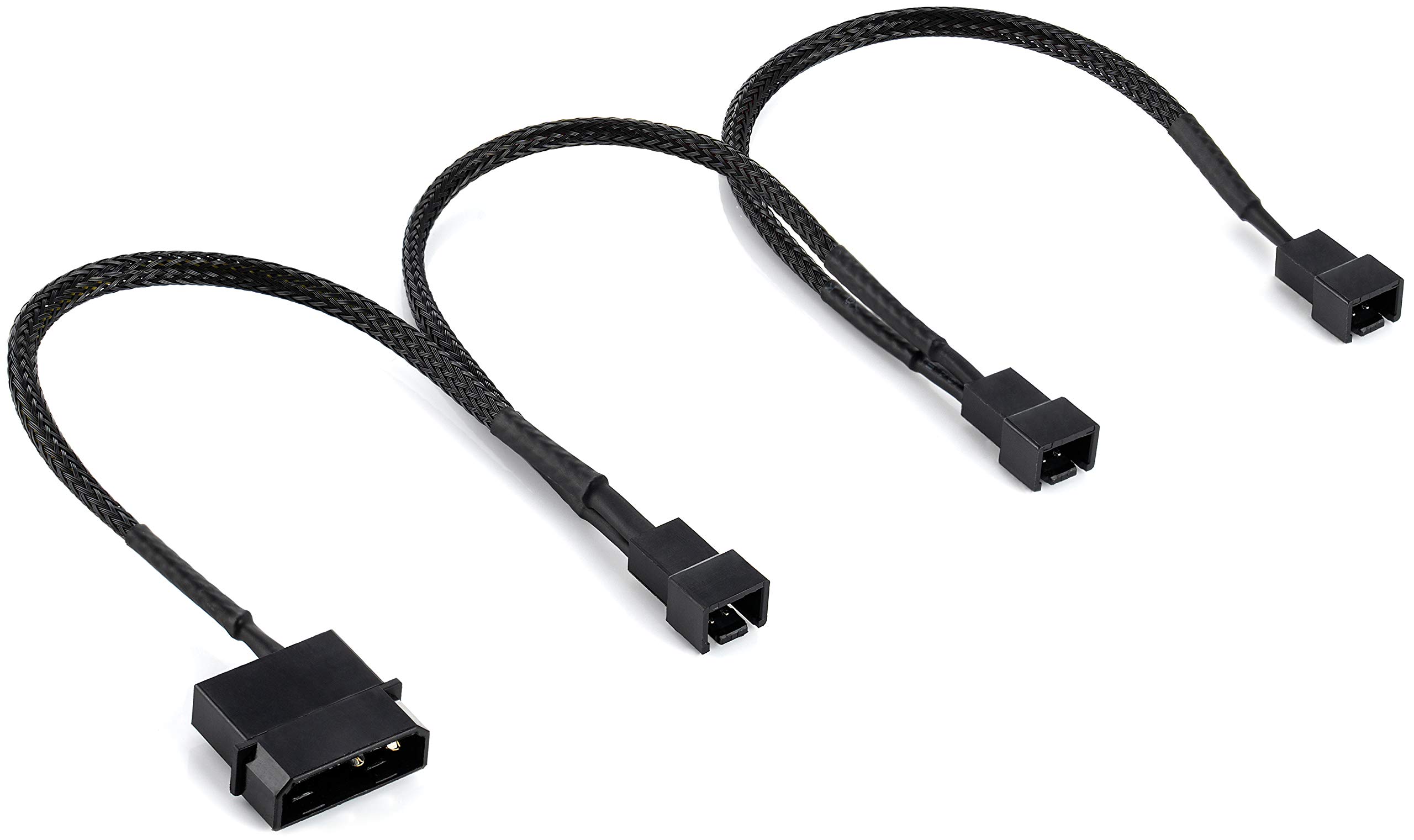 Poppstar Fan Distribution Cable 12 V (20-20-20 cm Molex Plug (M) to 3 x 2-Pin Male (M) for Connecting Processor and Case Fans to One Power Supply