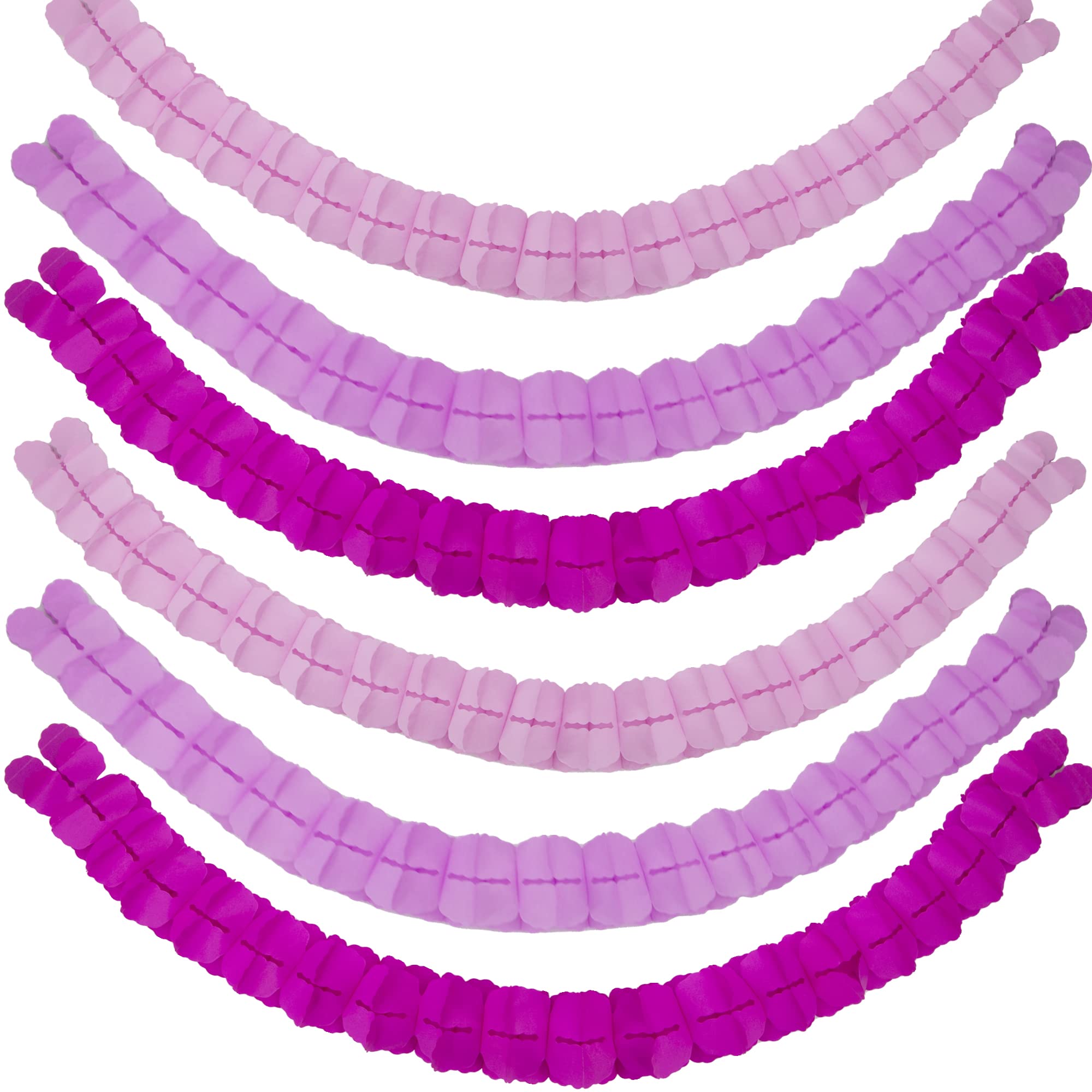 Time to Sparkle 6 Pack Four Leaf Paper Garland 16.5 * 11.5cm Reusable Foldable Towel Garland Ribbon Wedding and Event Party Decoration Hanging Paper Flower Decoration Mix Pink