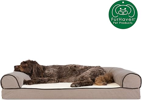 Amazon Com Furhaven Pet Dog Bed Memory Foam Faux Fleece