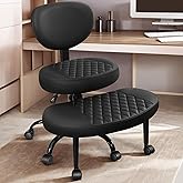 AtHope Ergonomic Cross Legged Office Chair with Wheels - Adjustable Height for Meditation, ADHD Desk & Yoga - Wide Criss Cros