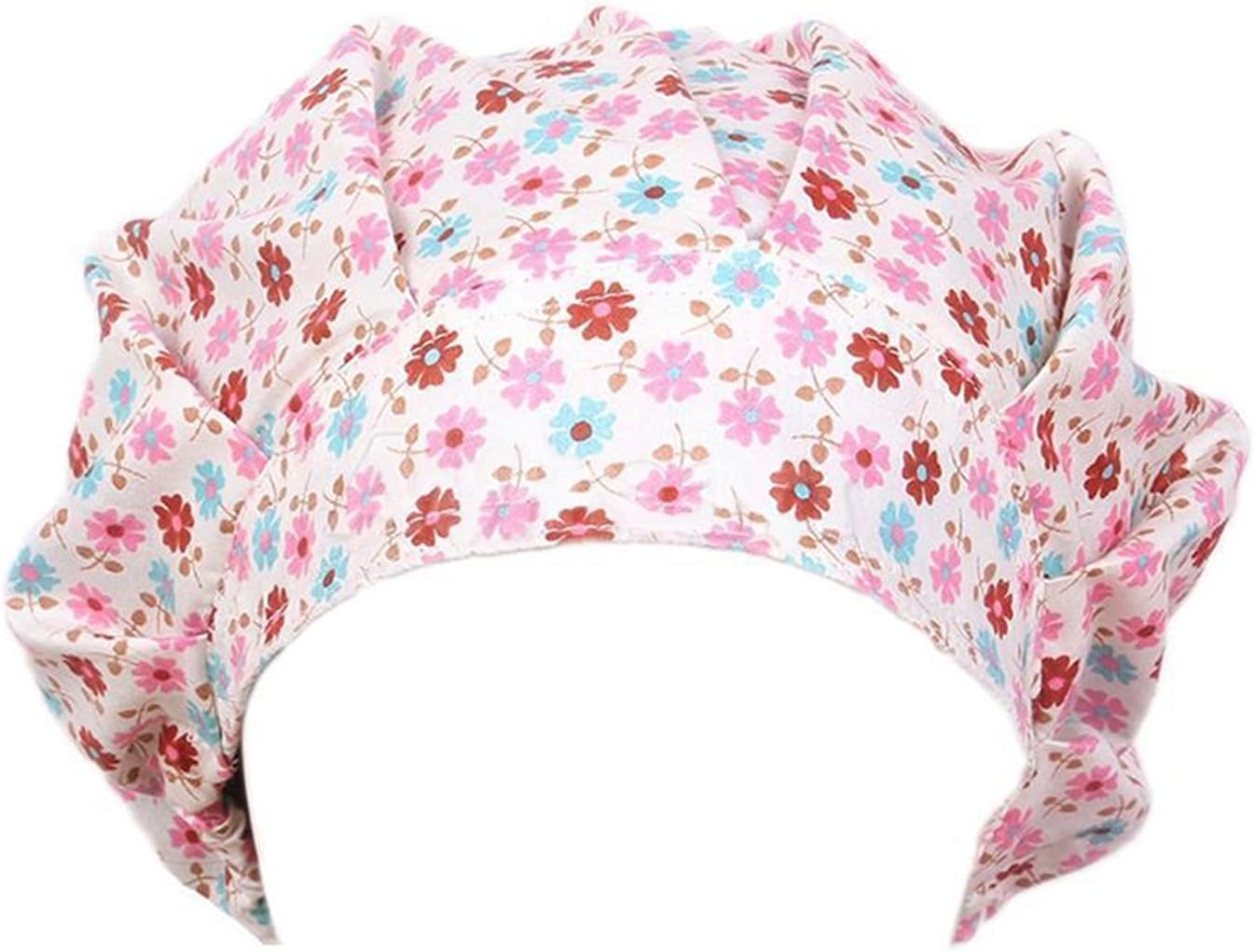 good01 Floral Scrub Cap Hospital Medical Surgical Surgery Hat for Doctor Nurses