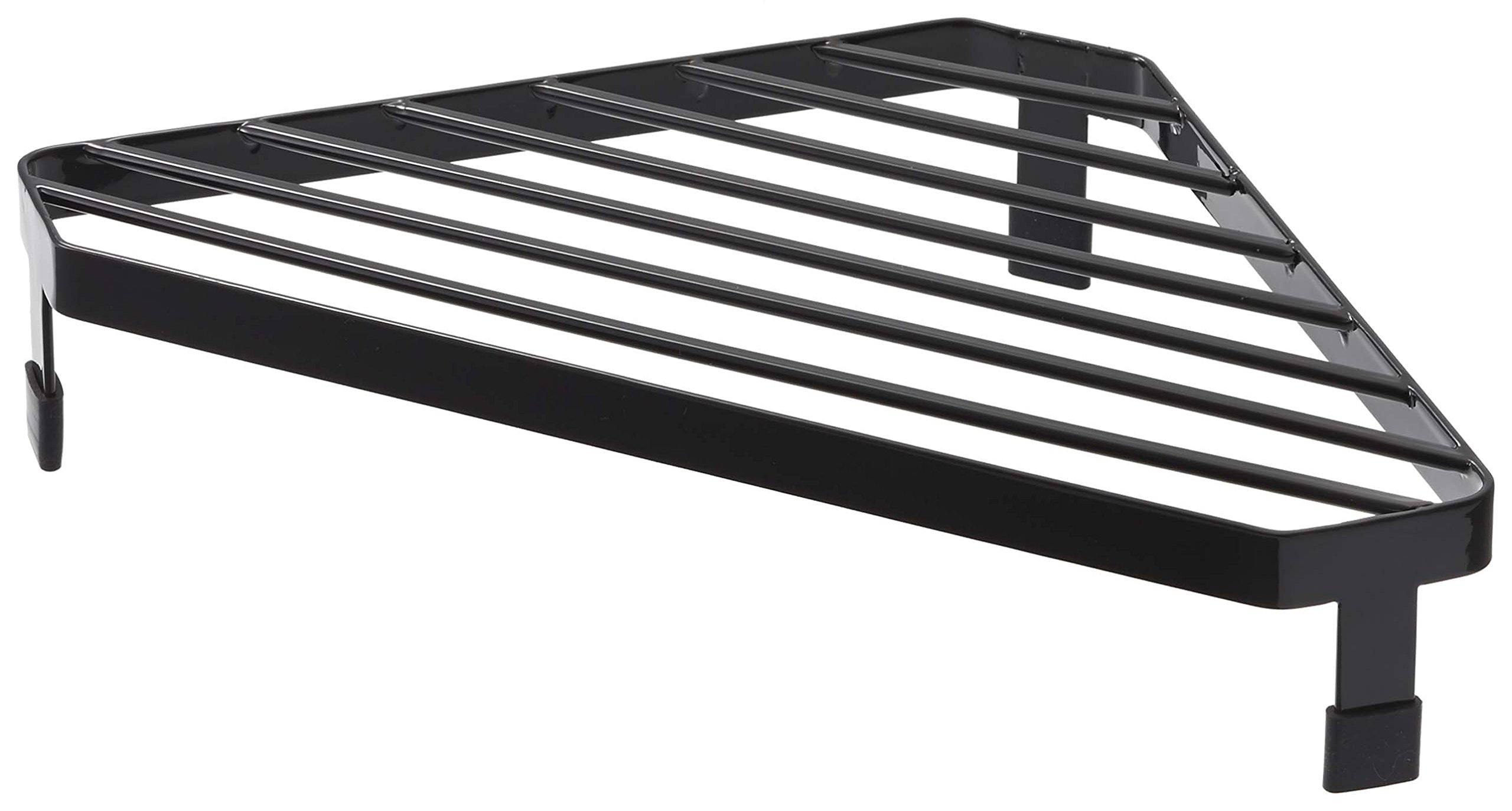 YAMAZAKI 2749 TOWER Stove Corner Rack, Black, Steel, Minimalist Design, 22 x 22 x 5 cm (LxWxH)