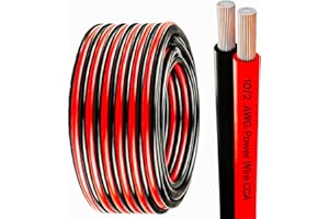 10 Gauge Wire 10 FT Copper Clad Aluminum CCA 600V, 10/2 AWG Flexible Car Amplifier Power Cable for Automotive, Audio, RV, Tra