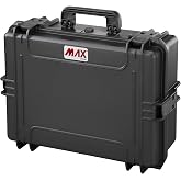 MAX MAX505.079 Black Watertight Case | IP67-rated waterproof shell with dust and impact protection, empty interior for photography, drones and tools.