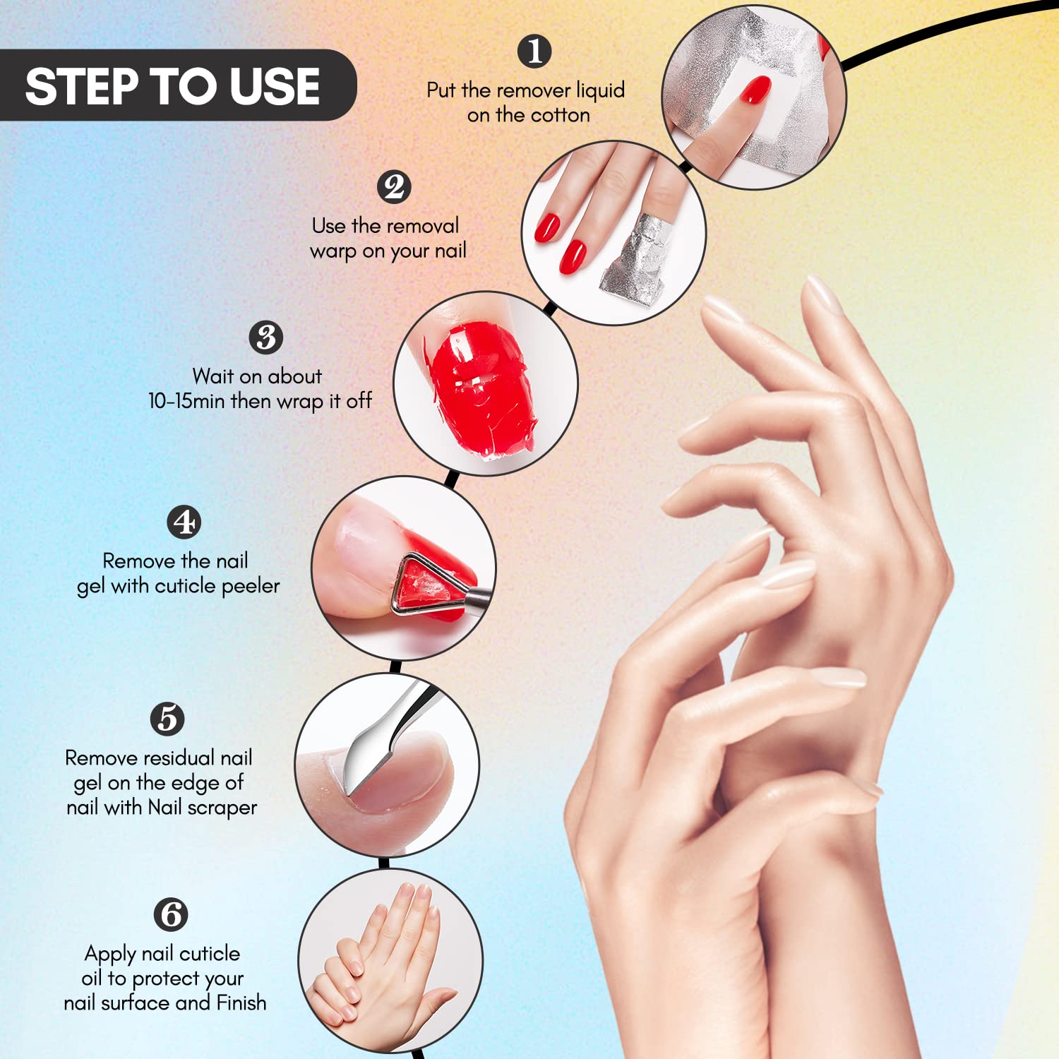 Makartt Nail Polish Nail Gel Remover Soak Off Gel Nail Polish Remover Foil Wraps 200pcs with Larger Cotton Pad 1 pcs Cuticle Pusher Valentine's Day Gift, R-01 - Image 5