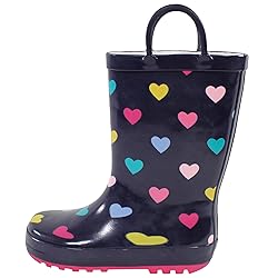 Hudson Baby Kids Rain Boots, Navy Hearts, 5 US
