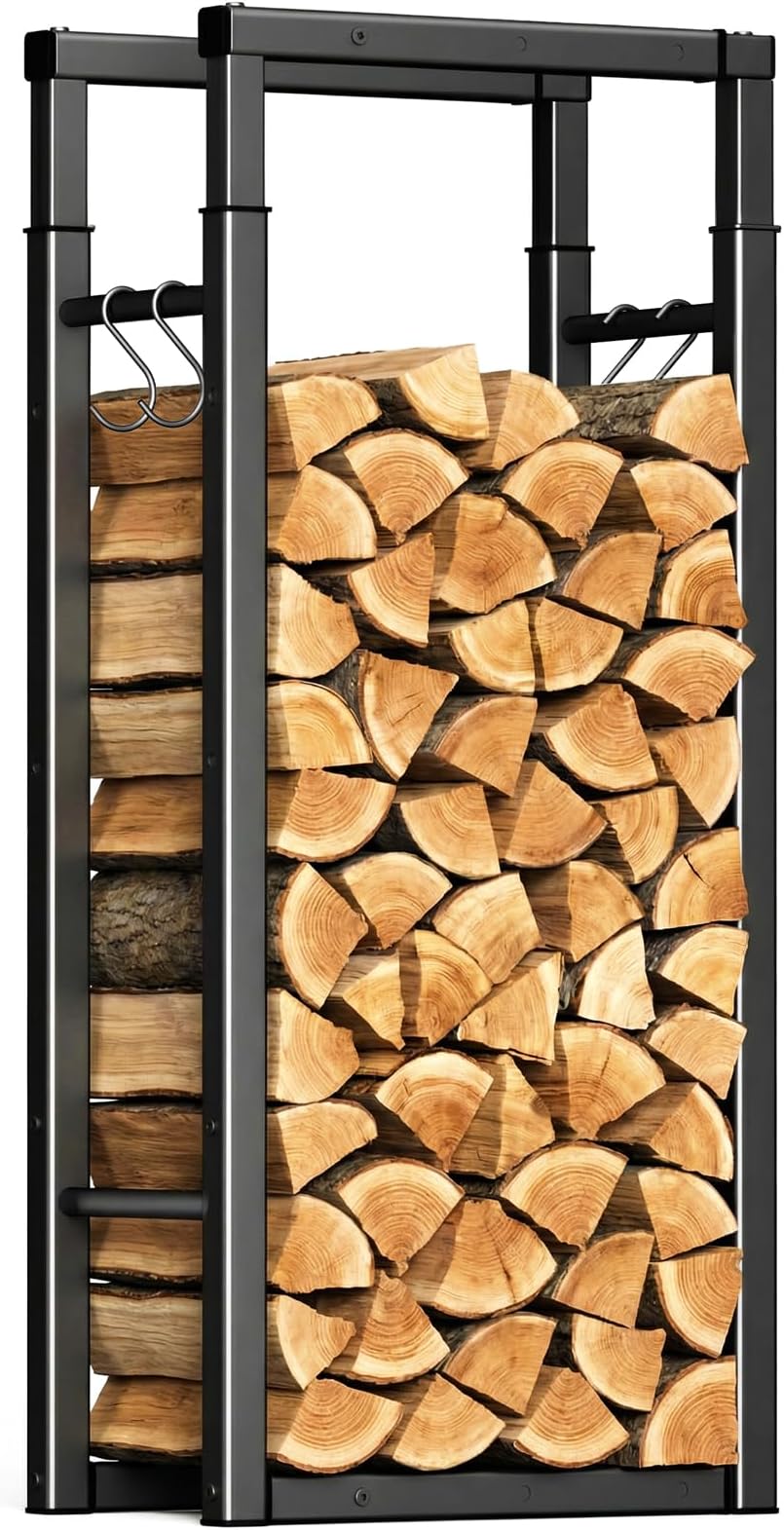 VOUNOT Log Store Firewood Storage Rack, 9 Adjustable Sizes, Heavy Duty