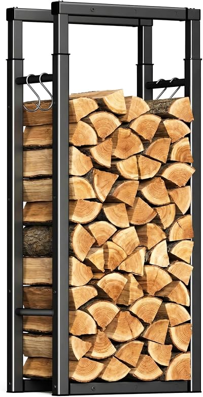 VOUNOT Log Store Firewood Storage Rack, 9 Adjustable Sizes, Heavy Duty