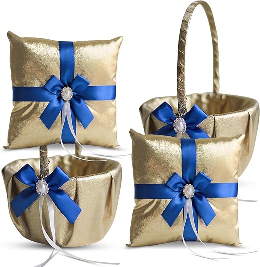 Amazon Com Roman Store Gold Royal Blue Wedding Ring Bearer