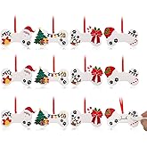 Jetec 12 Pcs Christmas Dog Bone Ornament Puppy Christmas Tree Personalized Hanging Ornament Handwritten DIY Pet Dog Holiday Party Decoration New Year Present Festive Holiday Accent