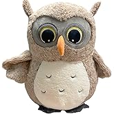 Ryttir 15.7 Inch Chubby Gray Owl Stuffed Animal, Adventure Stuffed Owl Plush Toy, Brave Boy's and Girl's Room Decor, Funny Owls Gift for Kids and Women
